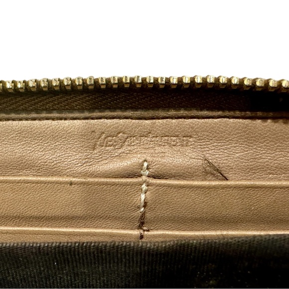 YSL Yves Saint Laurent Long Brown Zipper Wallet - Picture 4 of 4